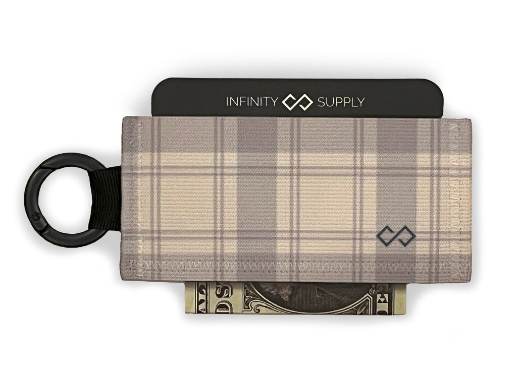 Flannel - Cream n Grey Elastic Wallet